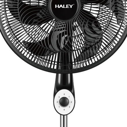 Ventilator cu Picior HALEY HY-6016, 18 Inch, 6 Pale, 3 în 1 (Podea/Masă), 3 Trepte de Viteză, Oscilație Orizontală, Înălțime Reglabilă, Motor Puternic și Silențios, Negru