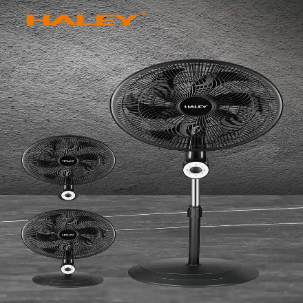 Ventilator cu Picior HALEY HY-6016, 18 Inch, 6 Pale, 3 în 1 (Podea/Masă), 3 Trepte de Viteză, Oscilație Orizontală, Înălțime Reglabilă, Motor Puternic și Silențios, Negru
