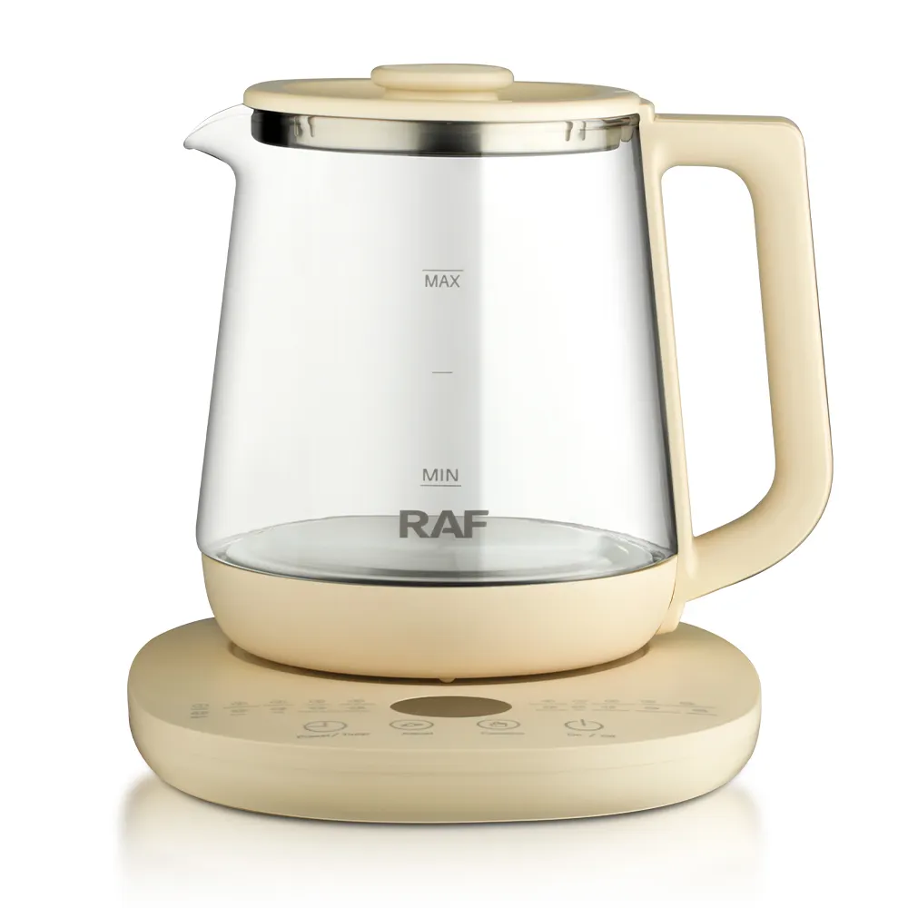 Ceainic Electric RAF 7937 din Sticla de Borosilicat, Capacitate 1.5L, Fara Fir, cu Control al Temperaturii