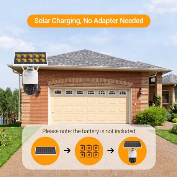 Camera de Supraveghere Solara 4G, Cartela SIM 3MP,Zoom 10X,Full HD 1080p, Panou Solar 9W Rezistenta La Apa IP 66