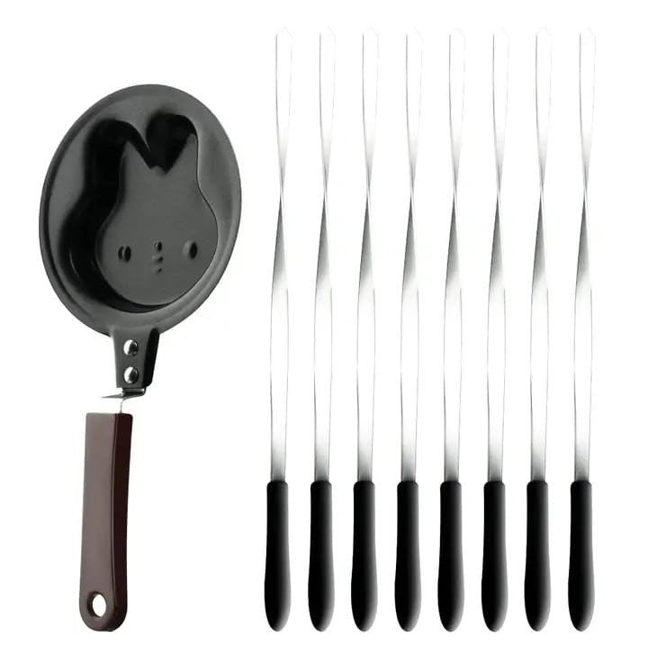 Grătar Electric Multifuncțional Fără Fum RAF 8 Frigărui 1200W – Gătit Sănătos și Curat, R.8619