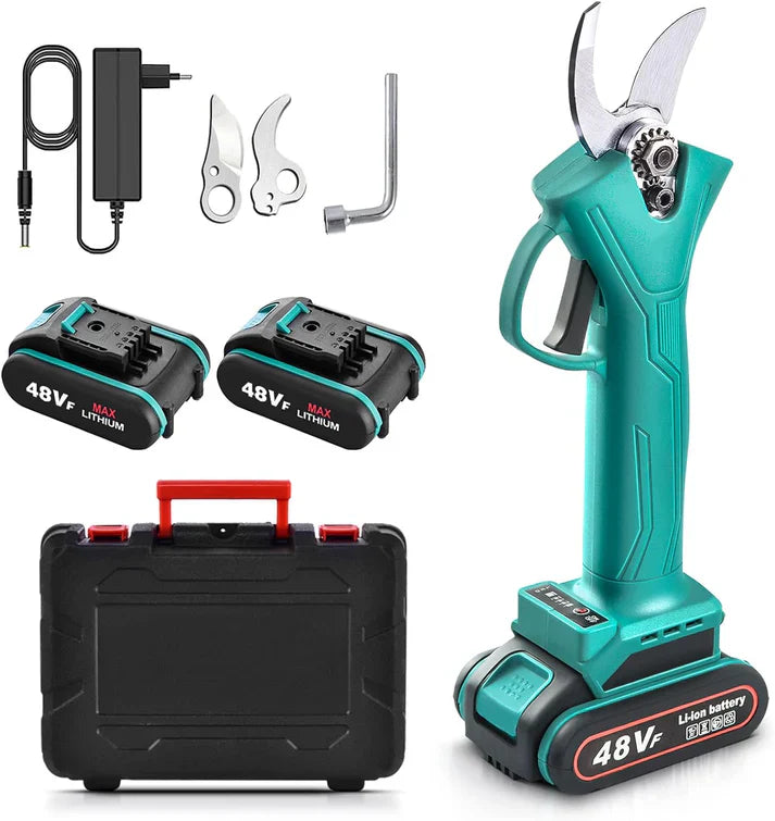 Foarfeca electrica pentru vita de vie si crengi, 2 acumulatori 48V, 5Ah
