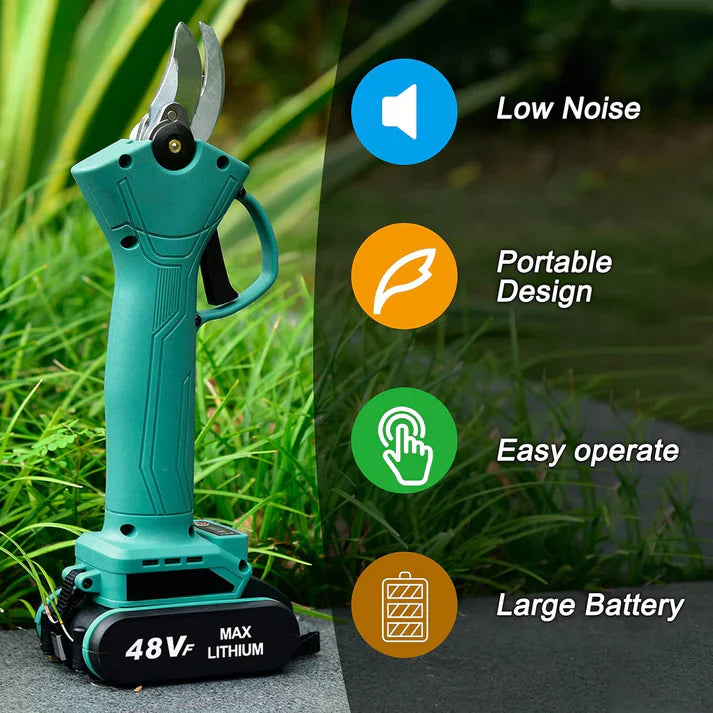 Foarfeca electrica pentru vita de vie si crengi, 2 acumulatori 48V, 5Ah