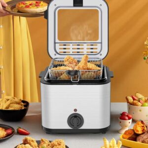 Friteuza pe ulei, Putere 2000W ,Inox, Fereastra vizionare, Capacitate 2.5 L
